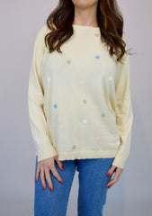 Coloured Spot Soft Knit in Cream