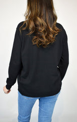 Coloured Spot Soft Knit in Black