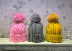 Pom Hat Ribbed
