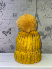 Pom Hat Ribbed