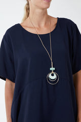 Relaxed Fit Pocket Dress in Navy