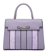 Mock Croc Top Handle Bag