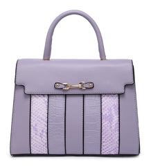 Mock Croc Top Handle Bag