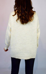 Knit Jumper with Embossed Hearts