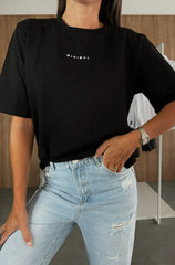 "Minimal" Black Cotton T-Shirt