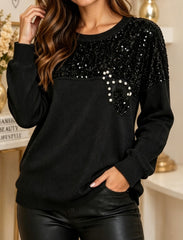 Sequins and Hearts Soft Italian Knit Black