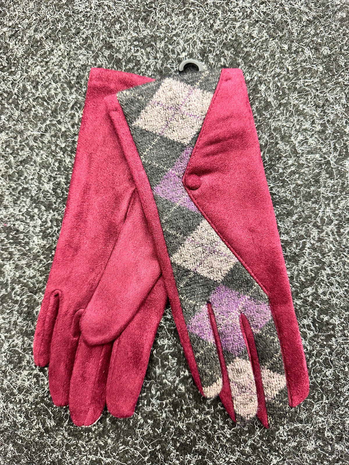 Burgundy Tartan Gloves
