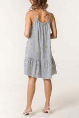 Lemons Striped Cami Dress Navy