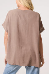 V-Neck Top Mocha