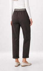 Paperbag Waist Trousers with Patterned Belt Chocolate