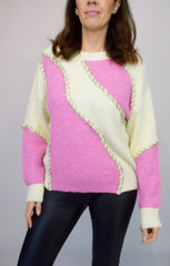 Pink/Cream Block Knit