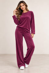 Velour 2 Piece Tracksuit Prune