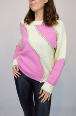 Pink/Cream Block Knit