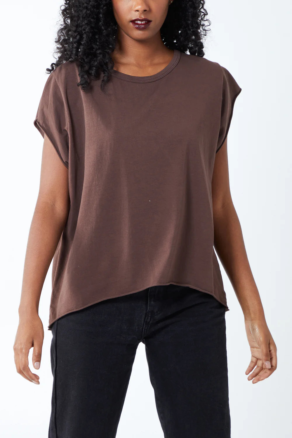 Cap Sleeve Top Chocolate