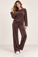 Velour 2 Piece Tracksuit Chocolate