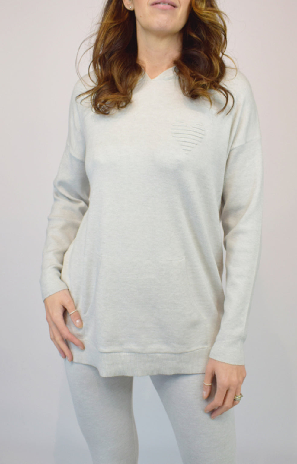 Ribbed Two Piece Lounge Set Grey