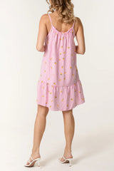 Lemons Striped Cami Dress Pink
