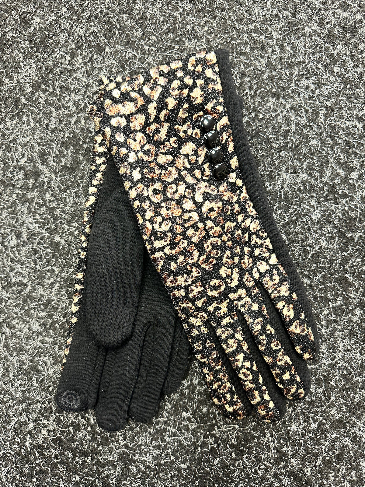 Gold Foil Leopard Gloves