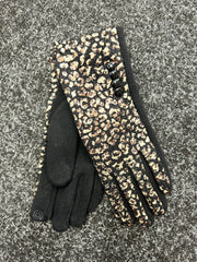 Gold Foil Leopard Gloves