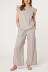 Cotton Blend Gingham Co-ord Stone