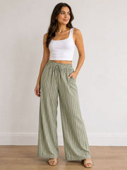 Striped Trousers Khaki