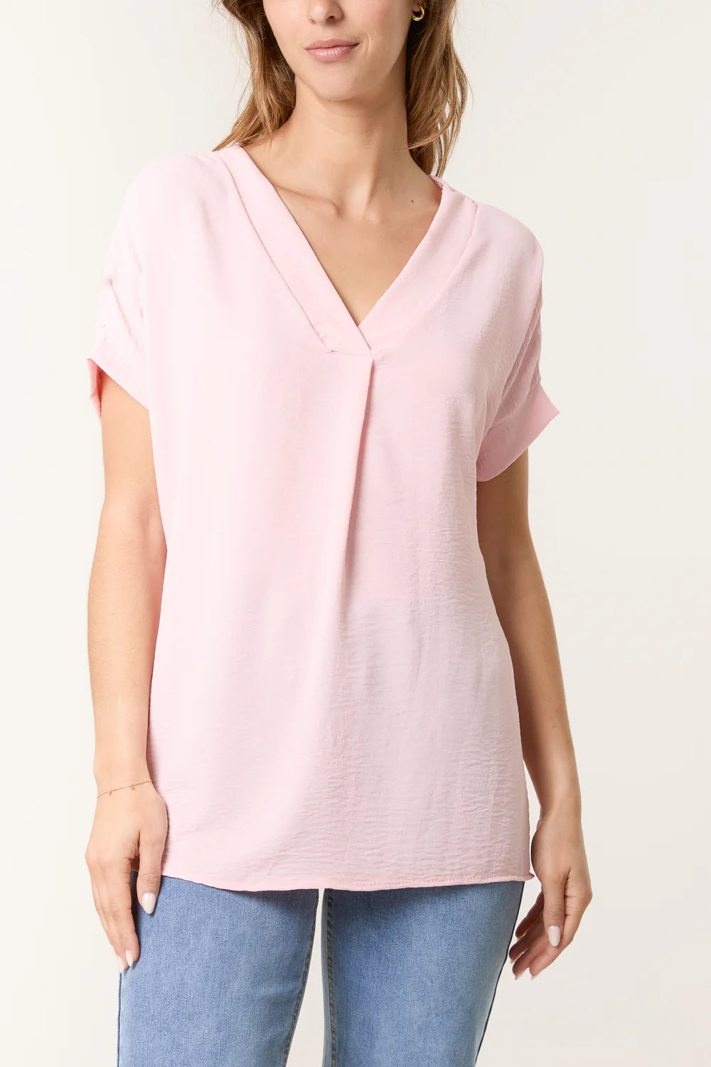 V-Neck Top Pale Pink