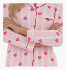 Pink Stripe and Hearts Pyjamas