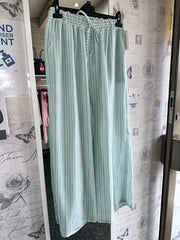 Striped Trousers Pale Green