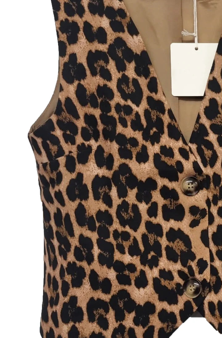Leopard Sleeveless Waistcoat
