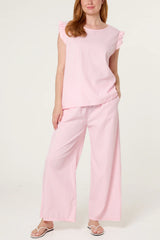 Cotton Blend Gingham Co-ord Pale Pink