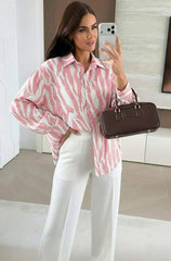 Pink And White Zebra Oversized Shirt