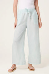 Striped Trousers Pale Green