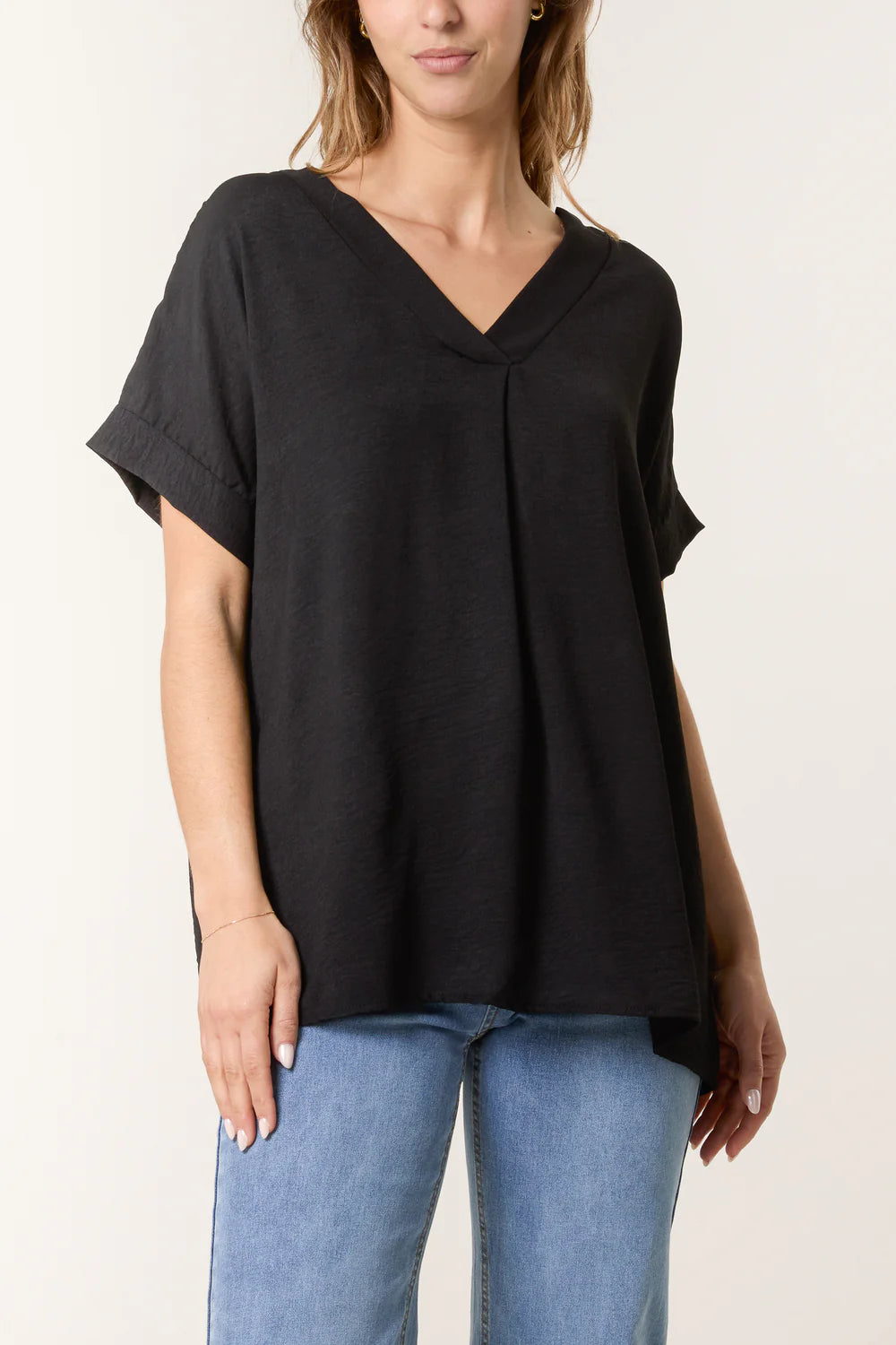 V-Neck Top Black