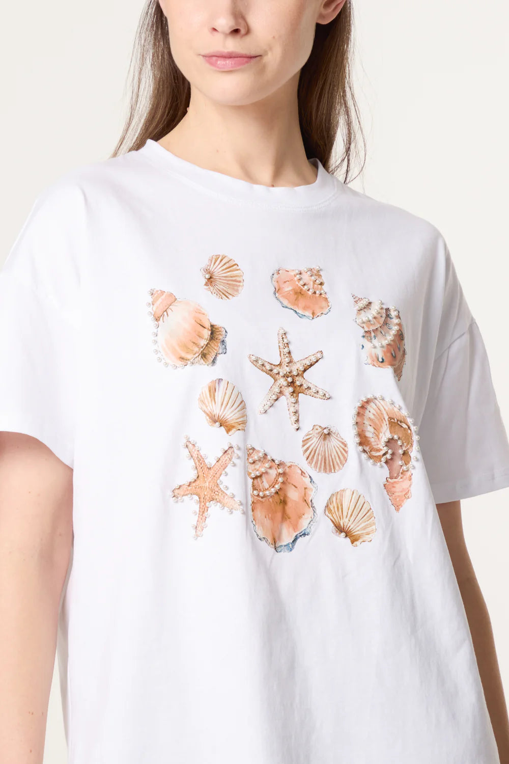Cotton Embellished Seashells tee