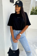 "Minimal" Black Cotton T-Shirt