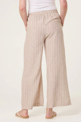 Striped Trousers Dark Beige