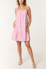 Lemons Striped Cami Dress Pink