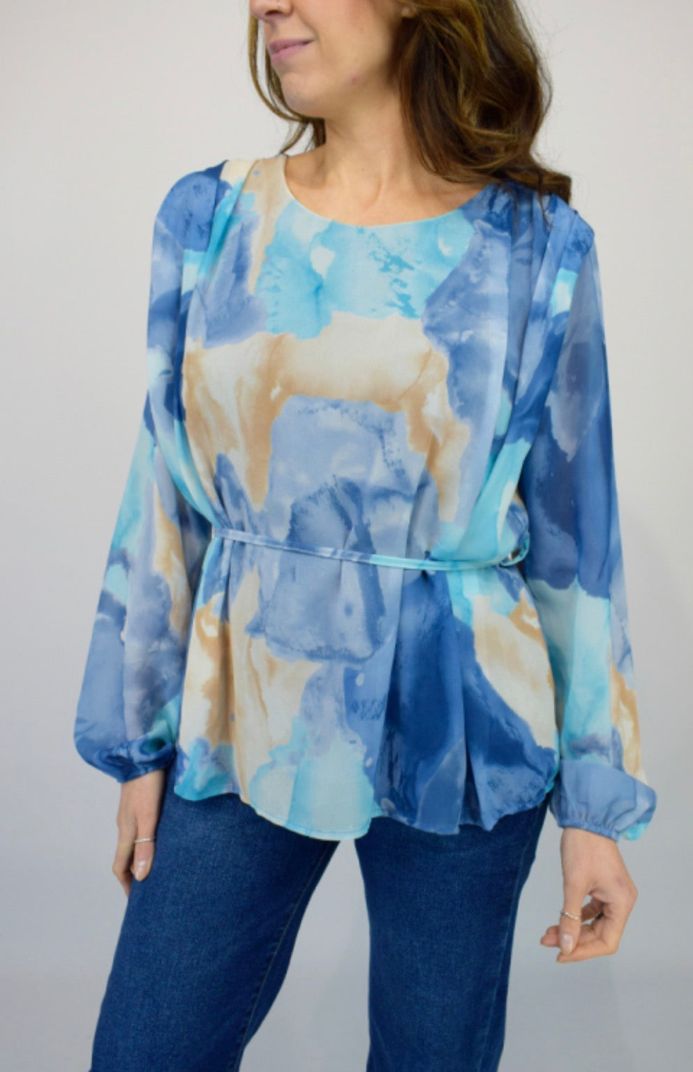 Blue Print Blouse