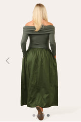 Bardot Midi Dress Khaki