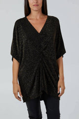 Glitter Twist Front Oversize Tops