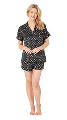 Black Stars Satin Pyjamas