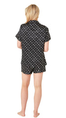 Black Stars Satin Pyjamas