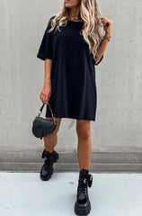 Black Oversized T-shirt Dress