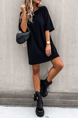 Black Oversized T-shirt Dress