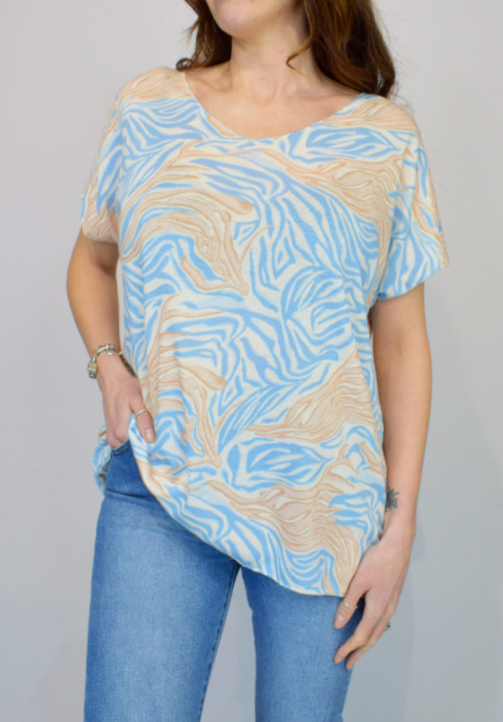 Animal Short Sleeved Knit Tee