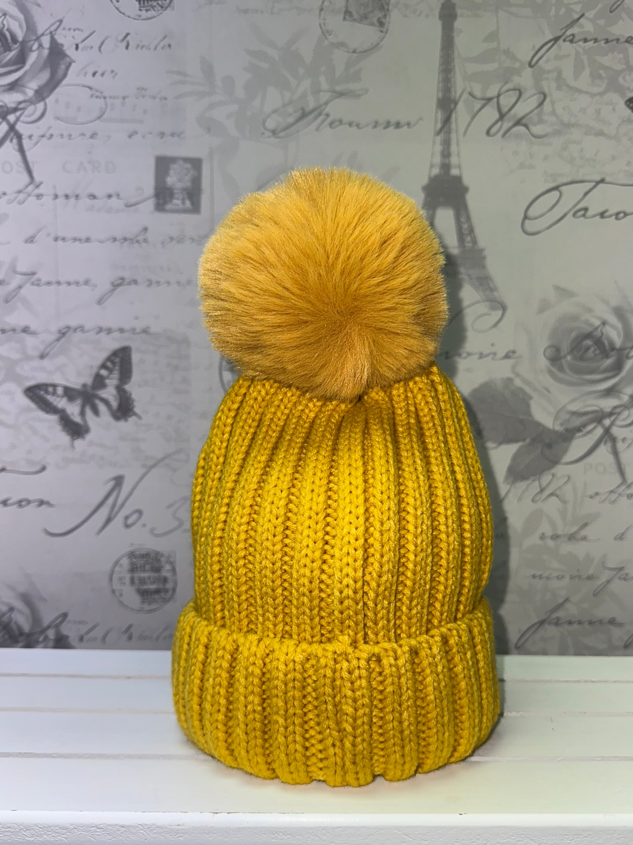Pom Hat Ribbed