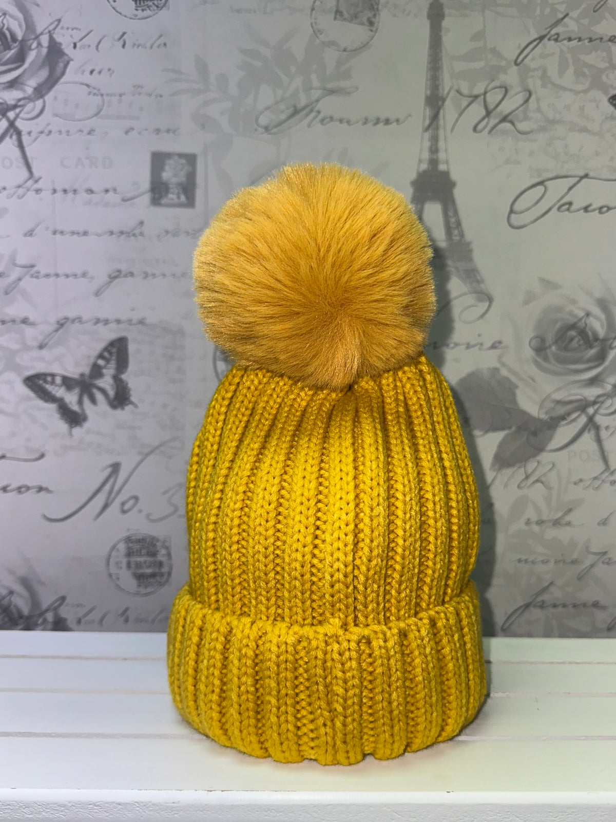 Pom Hat Ribbed