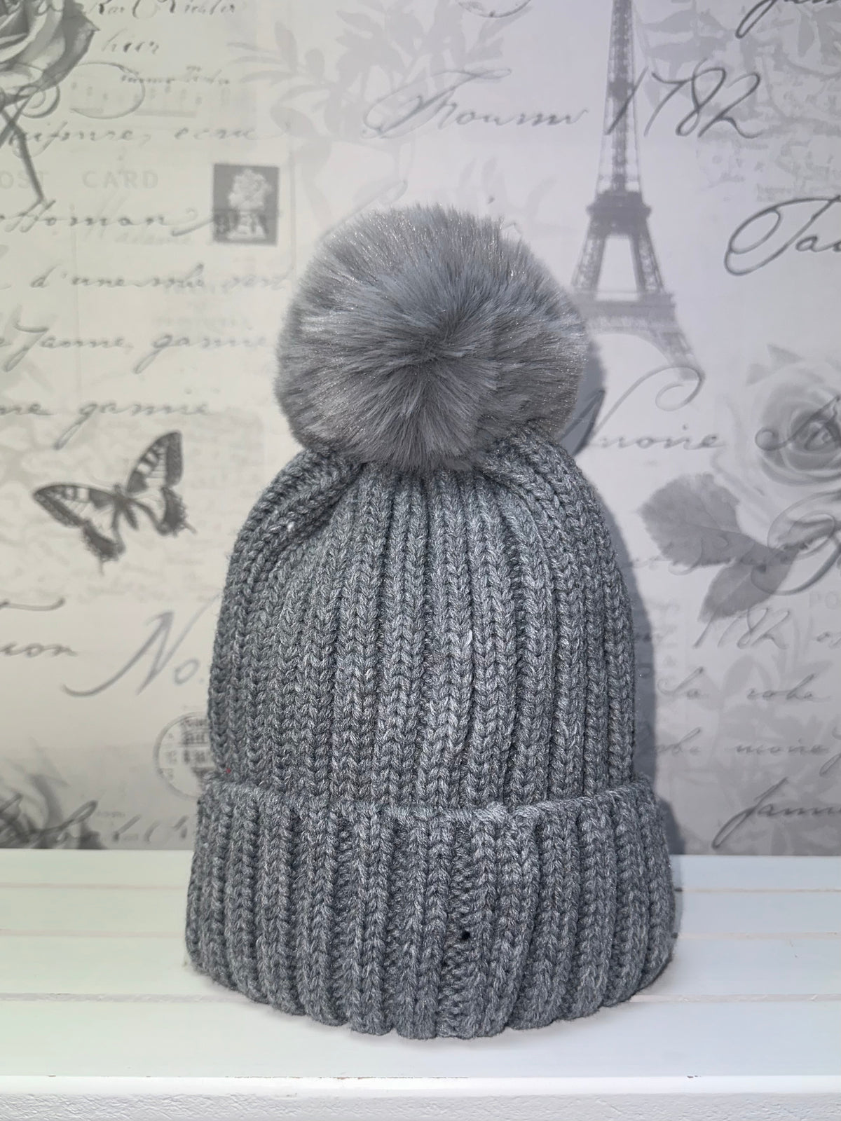 Pom Hat Ribbed