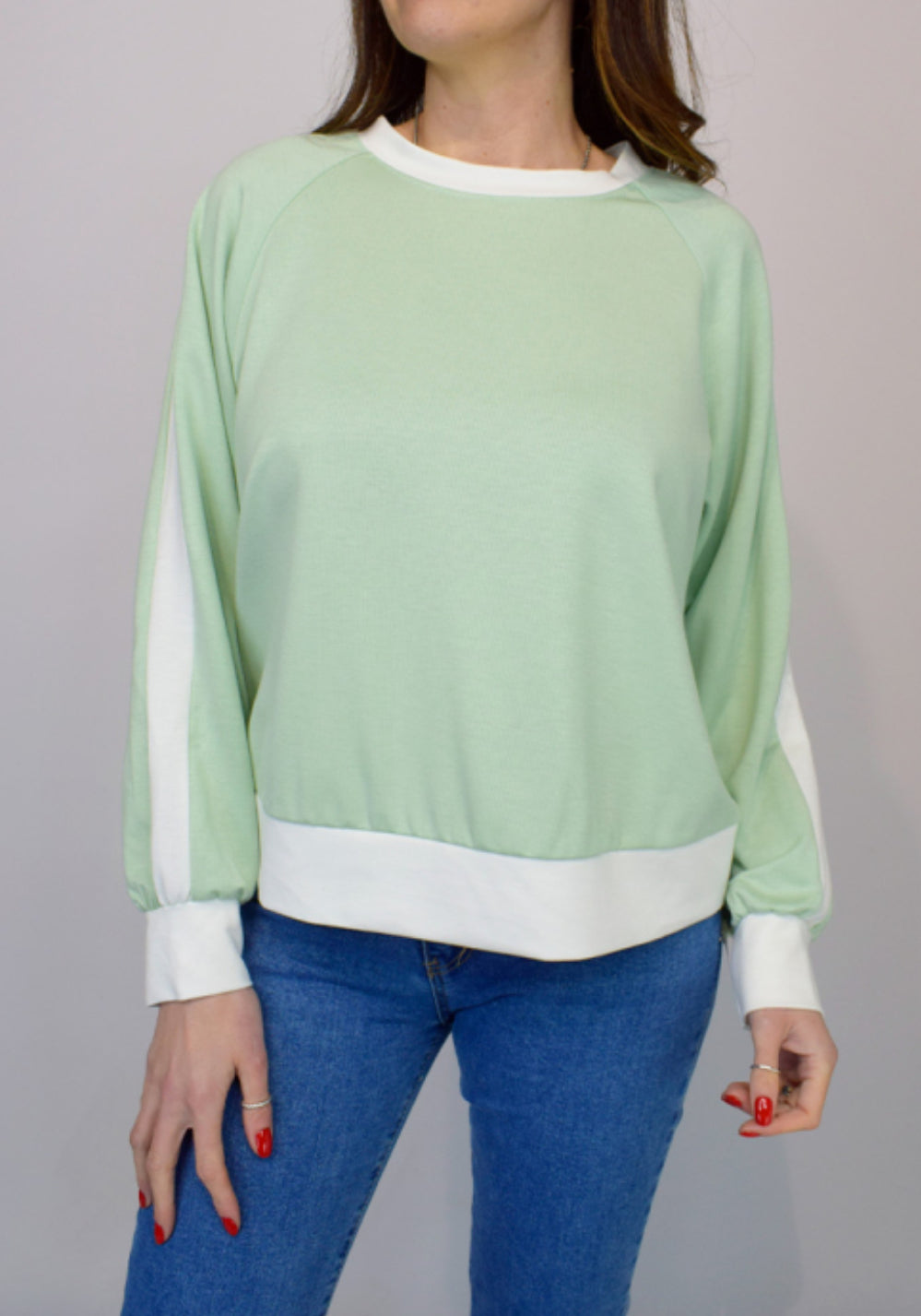 Contrast Trim Italian Sweatshirt