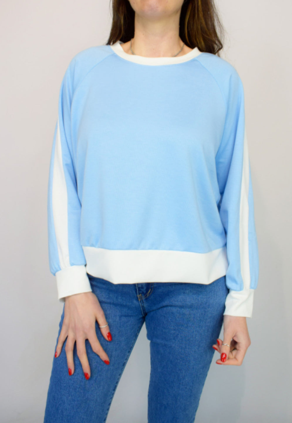 Contrast Trim Italian Sweatshirt